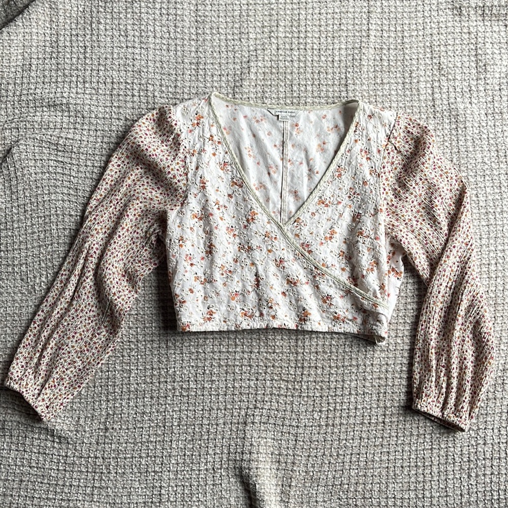 Floral wrap crop top